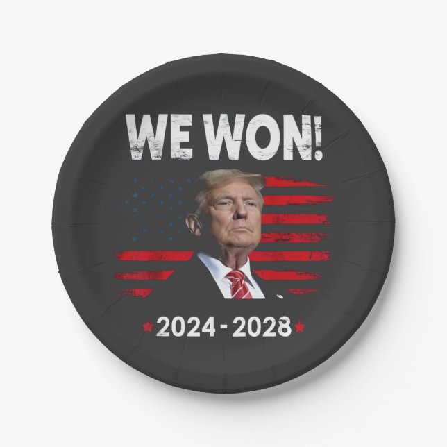 Proud Maga President Trump Won Inaguration Day  Paper Plate (Front)