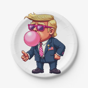 Proud Maga Trump Pixel President Inaguration Day  Paper Plate