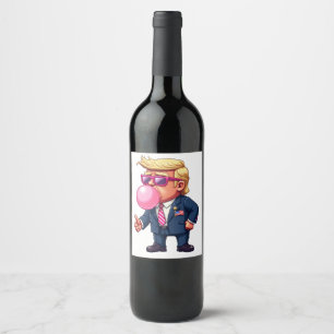 Proud Maga Trump Pixel President Inaguration Day  Wine Label