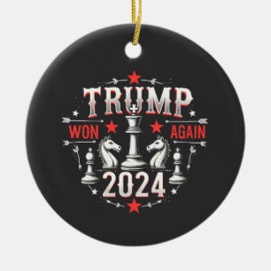 Proud Maga Trump Won again 2025 Inaguration Day  Ceramic Tree Decoration