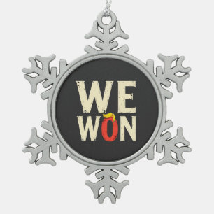 Proud Maga Trump Won Inaguration Day Speech 2025 Snowflake Pewter Christmas Ornament