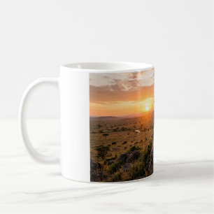 Proud Male Lion Standing on Rock Coffee Mug