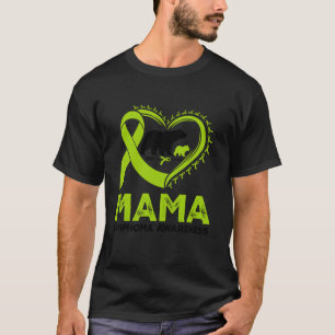 Proud Mama Bear Lymphoma Awareness Lime Green Ribb T-Shirt