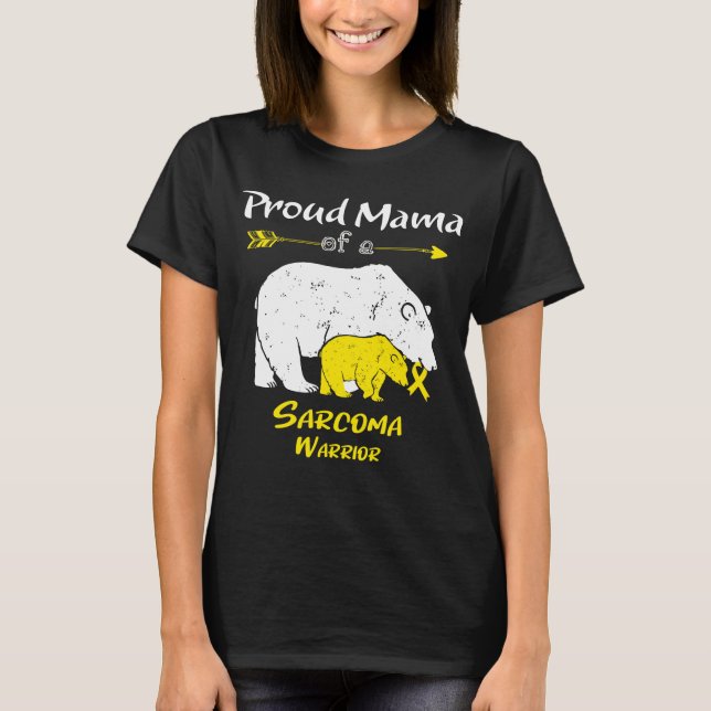 Proud Mama Bear Sarcoma Awareness T-Shirt (Front)