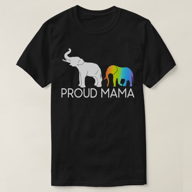 Proud Mama  Elephant Mama New Mum Elephant Lover  T-Shirt (Design Front)