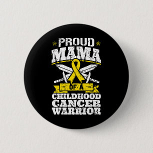 Proud Mama Of A Childhood Cancer Warrior Awareness 6 Cm Round Badge
