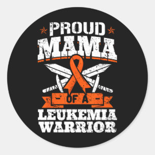 Proud Mama Of A Leukaemia Warrior Mum Awareness Bl Classic Round Sticker