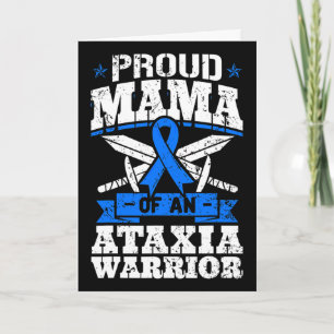 Proud Mama Of An Ataxia Warrior Awareness Ribbon D Card