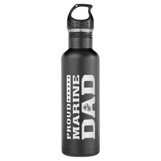 Proud Marine Dad 710 Ml Water Bottle (Front)