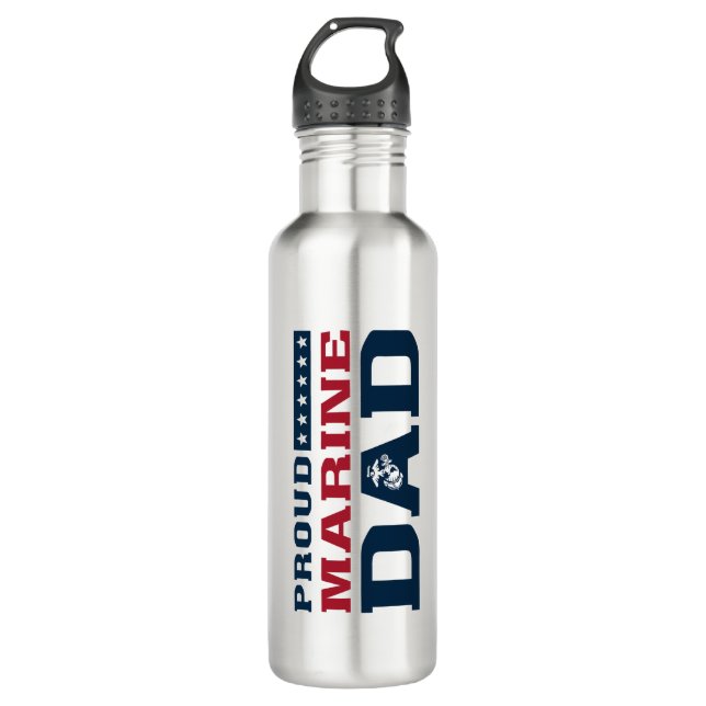Proud Marine Dad 710 Ml Water Bottle (Front)