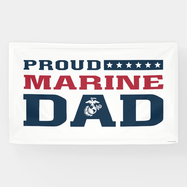 Proud Marine Dad - Colour Banner (Horizontal)