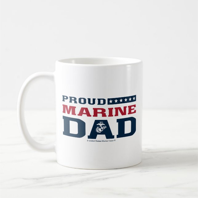 Proud Marine Dad - Colour Coffee Mug (Left)