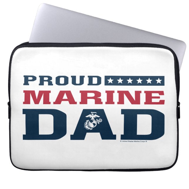 Proud Marine Dad - Colour Laptop Sleeve (Front)