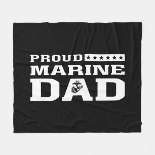 Proud Marine Dad Fleece Blanket