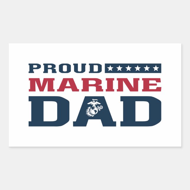 Proud Marine Dad Rectangular Sticker (Front)