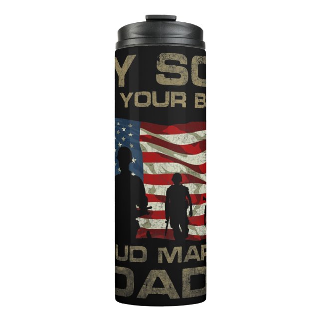 Proud Marine Dad Thermal Tumbler (Front)