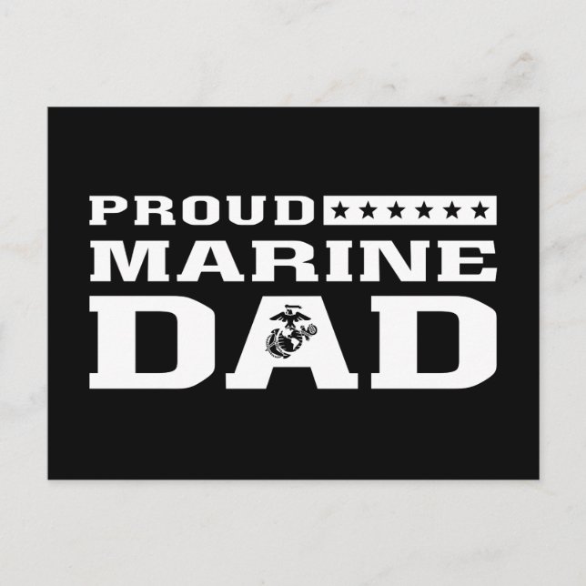 Proud Marine Dad - White Holiday Postcard (Front)