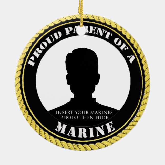 Proud Marine Parent Ceramic Tree Decoration (Back)