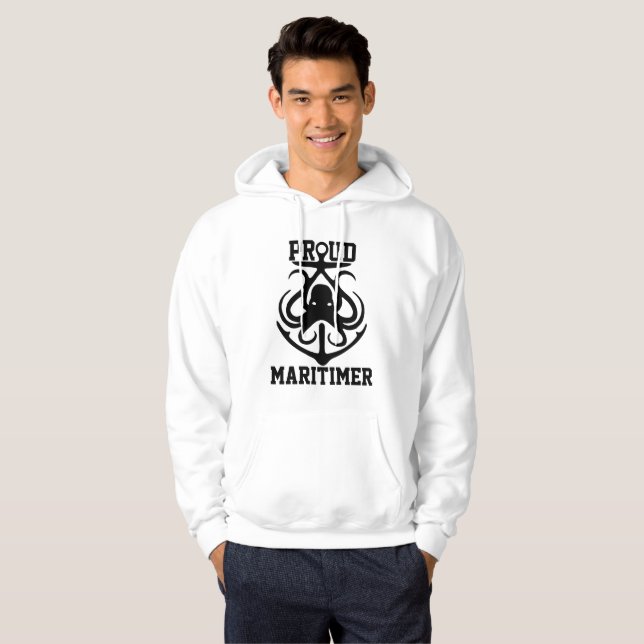 Proud Maritimer hoodie octopus Lighthouse route  (Front Full)