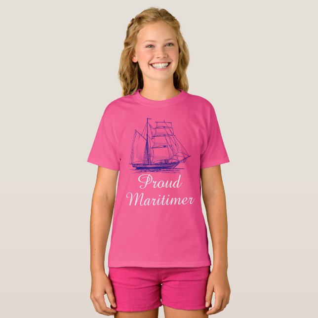 Proud Maritimer T-shirt nautical sailing ship  (Front Full)