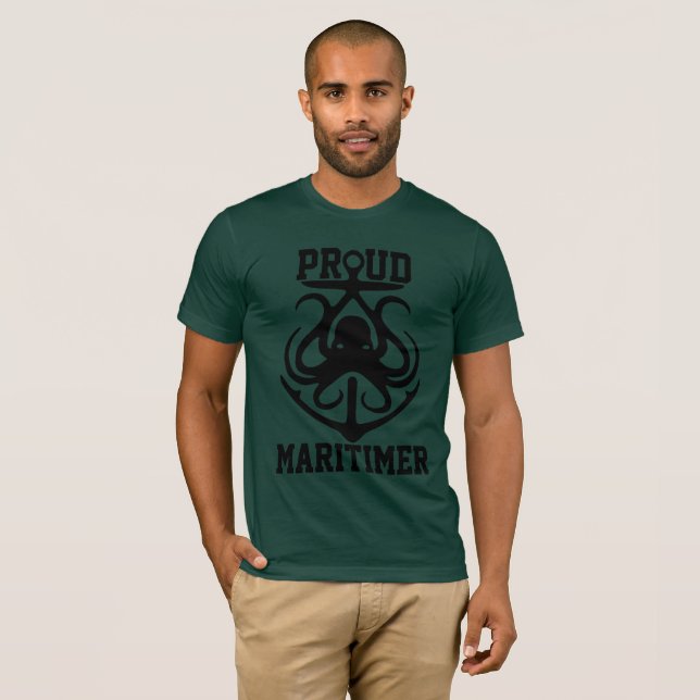 Proud Maritimer t-shirt octopus Lighthouse route  (Front Full)