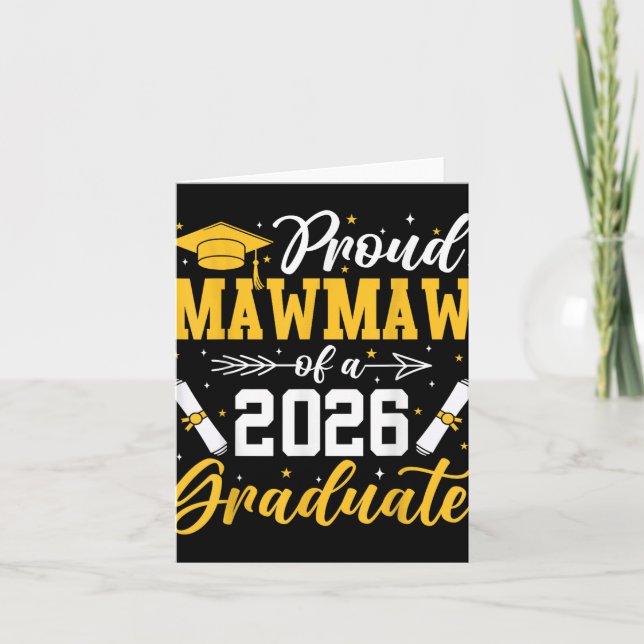 Proud Mawmaw Of A 2026 Graduate Senior Grandma  Card (Front)