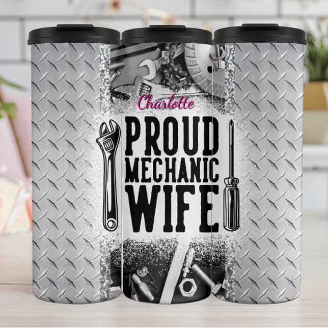 Proud Mechanic Wife Industrial Graphic Thermal Tumbler (Creator Uploaded)