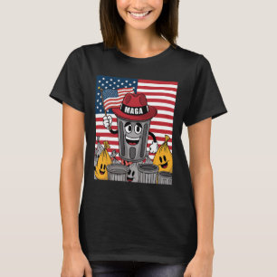 Proud Mega Garbyge Trump Supporter Trash Can Carto T-Shirt
