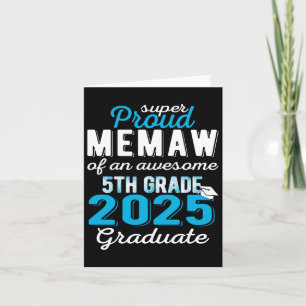 Proud Memaw Of 5th Grade Graduate 2025 Elementary  Card