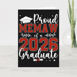 Proud Memaw Of A Cl Of 2026 Graduate For Graduatio Card