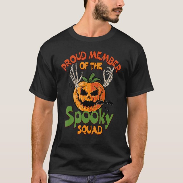 Proud Member Of The Spooky Squad Spooky Season Hal T-Shirt (Front)