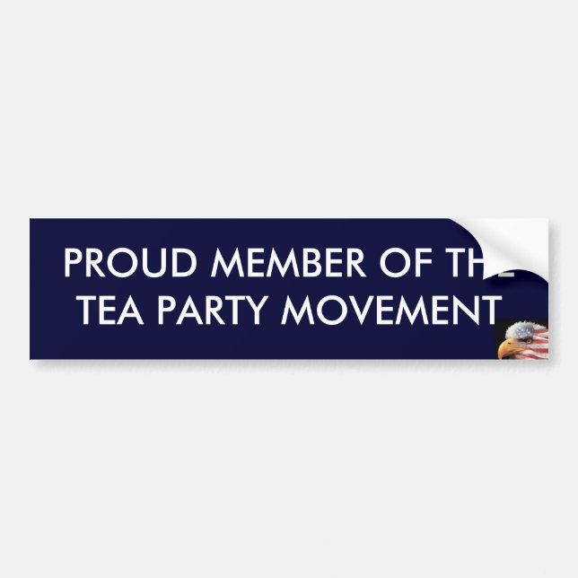 PROUD MEMBER OF THE TEA PARTY MOVEMENT BUMPER STICKER (Front)