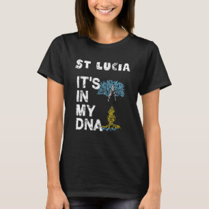 Proud Men Women National Dna Strand St Lucia Flag T-Shirt