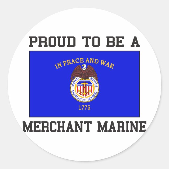 Proud Merchant Marine Classic Round Sticker (Front)