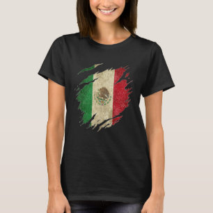 Proud Mexican Chicano Latino Torn Ripped Mexico Fl T-Shirt