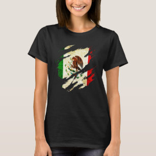 Proud Mexican Chicano Latino Torn Ripped Mexico Fl T-Shirt