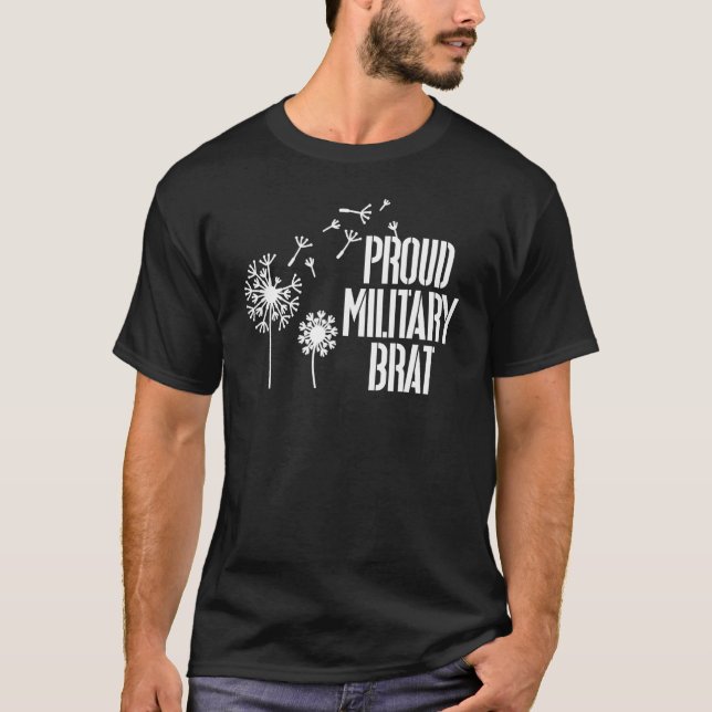 Proud Military Brat Military Child Month Purple Up T-Shirt (Front)
