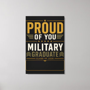 Proud Military Graduate Class Of 2026 Canvas Print