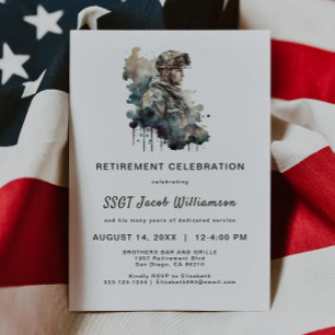 Proud Military Silhouette Retirement Invitation
