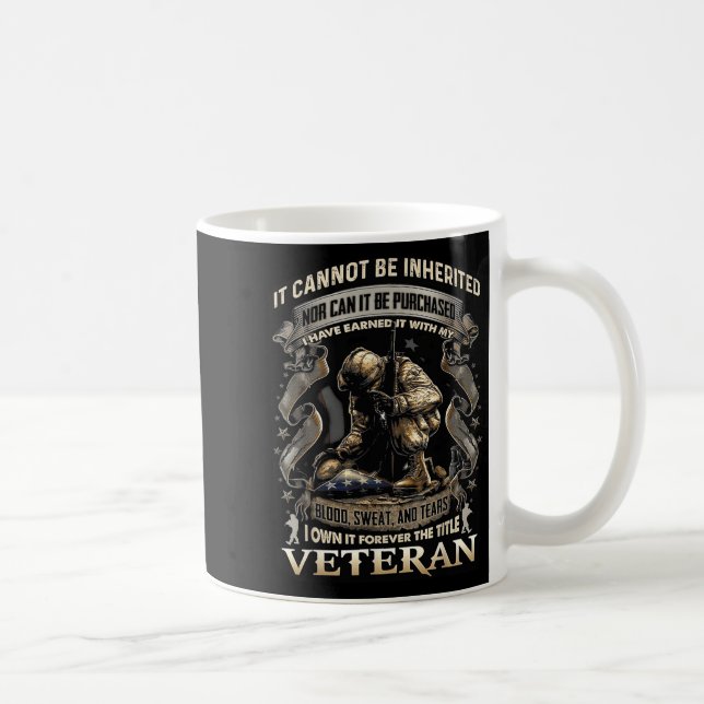 Proud Military Veteran Patriotic American Flag It  Coffee Mug (Right)