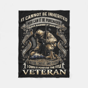 Proud Military Veteran Patriotic American Flag It Fleece Blanket