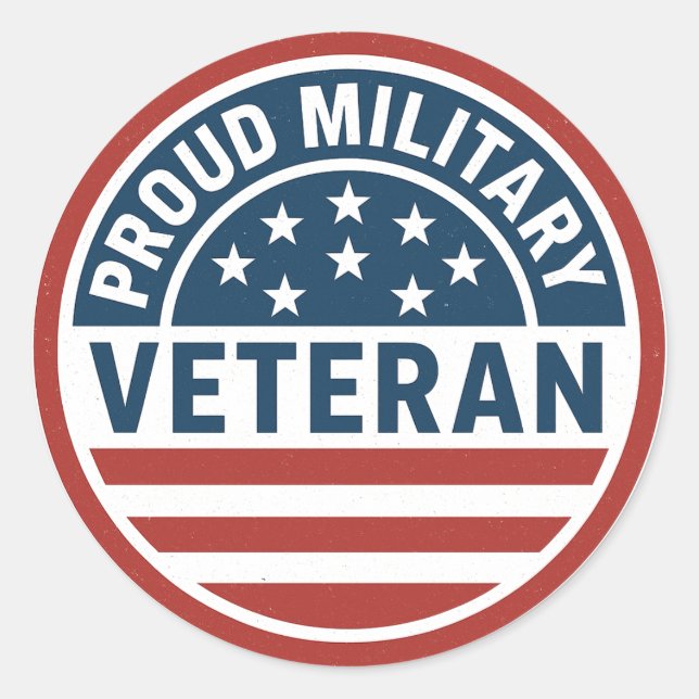 Proud Military Veteran Sticker | Patriotic Armed  (Front)
