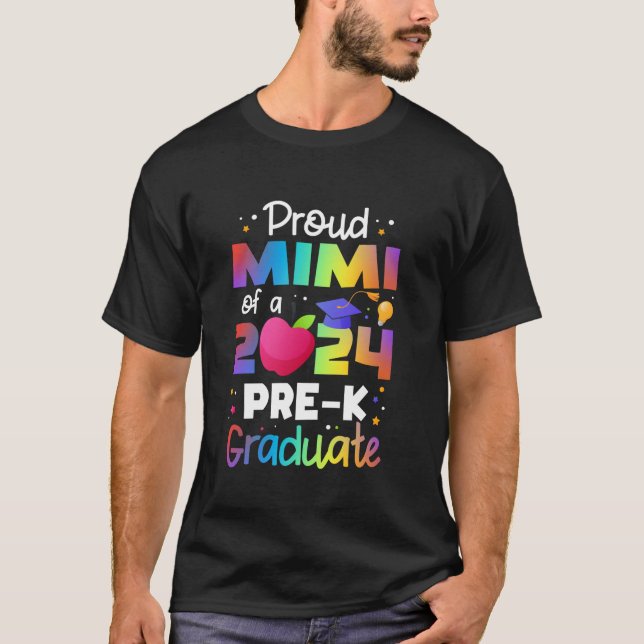 Proud Mimi of 2024 Pre K Graduate Graduation Match T-Shirt (Front)
