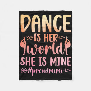 Proud Mimi Of A Dancer Mimi Dance Mimi Grandma  Fleece Blanket