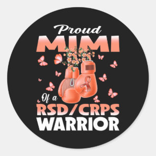 Proud Mimi Of A Rsd Crps Warrior Awareness Boxing Classic Round Sticker