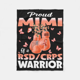 Proud Mimi Of A Rsd Crps Warrior Awareness Boxing Fleece Blanket