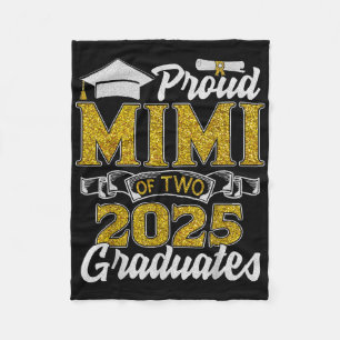 Proud Mimi Of Two 2025 Graduates Mother Cl Of 2025 Fleece Blanket