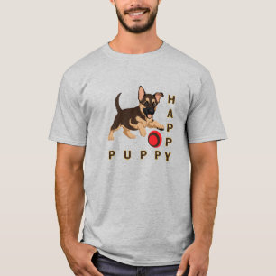 Proud Min Pin puppy Dad Graphic Grey T-Shirt