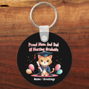 Proud Mom and Dad of a Nursing Graduate 2025  Key Ring