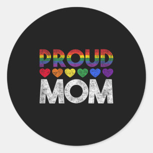 Proud Mom Lgbt Classic Round Sticker